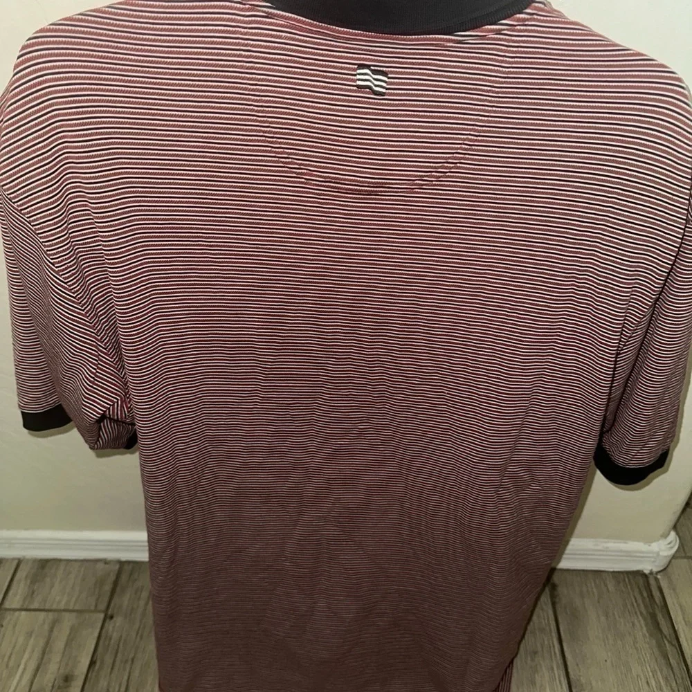 Men’s pre own as is Adidas size XL black red stripe polo shirt clima lite - Picture 3 of 3